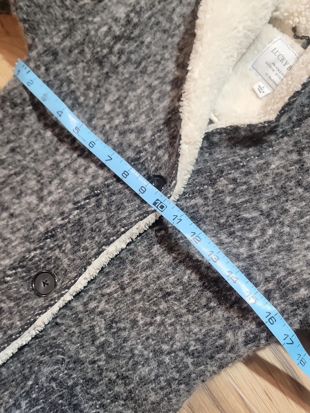 Lucky Brand Marled Wool Coat with Sherpa Trim